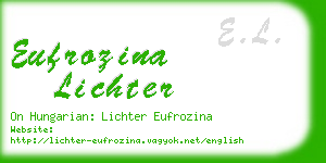 eufrozina lichter business card